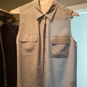 Pretty sky blue sleeveless Equipment blouse